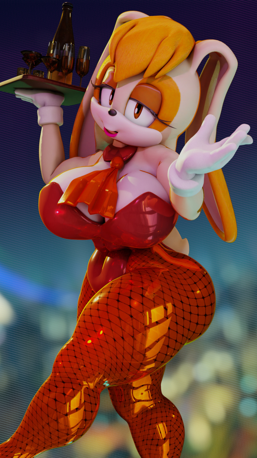 3d_(artwork) alcohol ascot beverage big_breasts blender_(software) breasts bunny_costume clothing costume curvy_figure digital_media_(artwork) female glistening glistening_clothing hi_res huge_breasts huge_thighs lagomorph leporid mammal mature_female palisal rabbit raised_hand rubber serving solo sonic_the_hedgehog_(series) thick_thighs vanilla_the_rabbit voluptuous