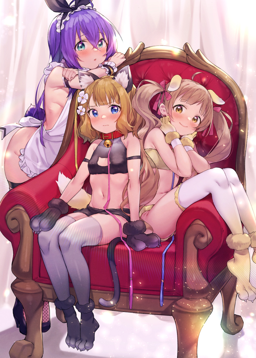 animal_ears bra fishnets heels inumimi maid nekomimi pantsu shennai_misha tail the_idolm@ster thighhighs