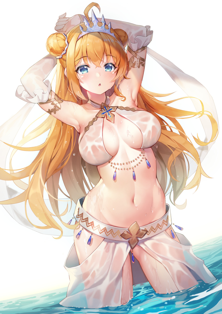 erect_nipples pecorine pinki_o64 princess_connect princess_connect!_re:dive see_through wet wet_clothes