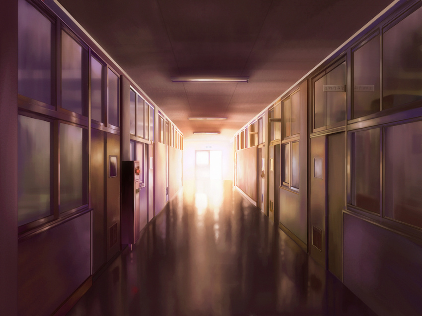 asano_(mkgr) classroom hallway highres indoors japan no_humans original scenery school sunlight