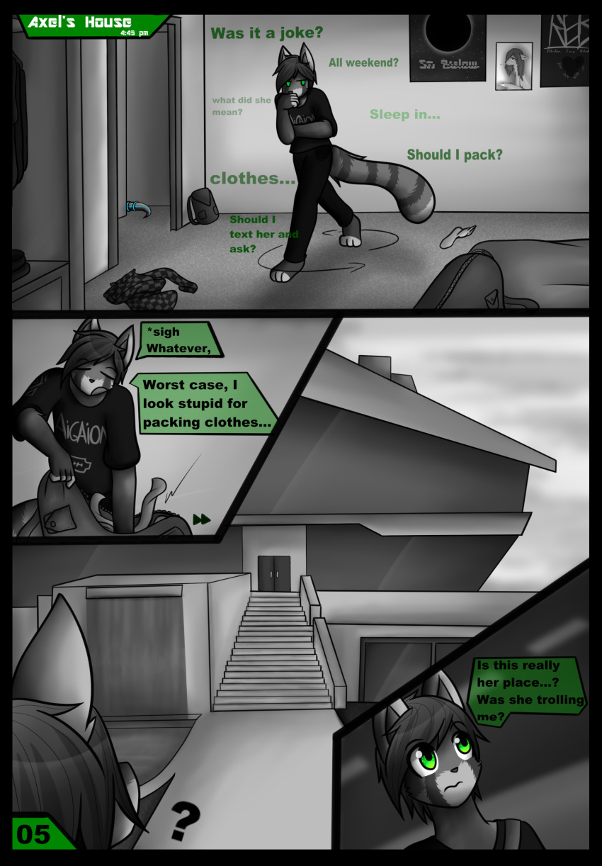 ailurid anthro comic dream_mirage dream_mirage_(hyperion) hi_res male mammal plantigrade red_panda solo teenager text young