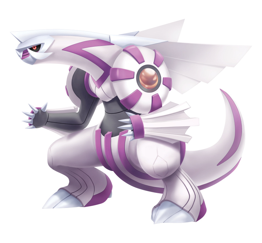 3d absurdres artist_request black_sclera claws colored_sclera full_body gem gen_4_pokemon hands_up highres huge_filesize legendary_pokemon no_humans official_art outline palkia pink_theme pokemon pokemon_(creature) pokemon_(game) pokemon_bdsp red_eyes solo standing third-party_source transparent_background white_outline