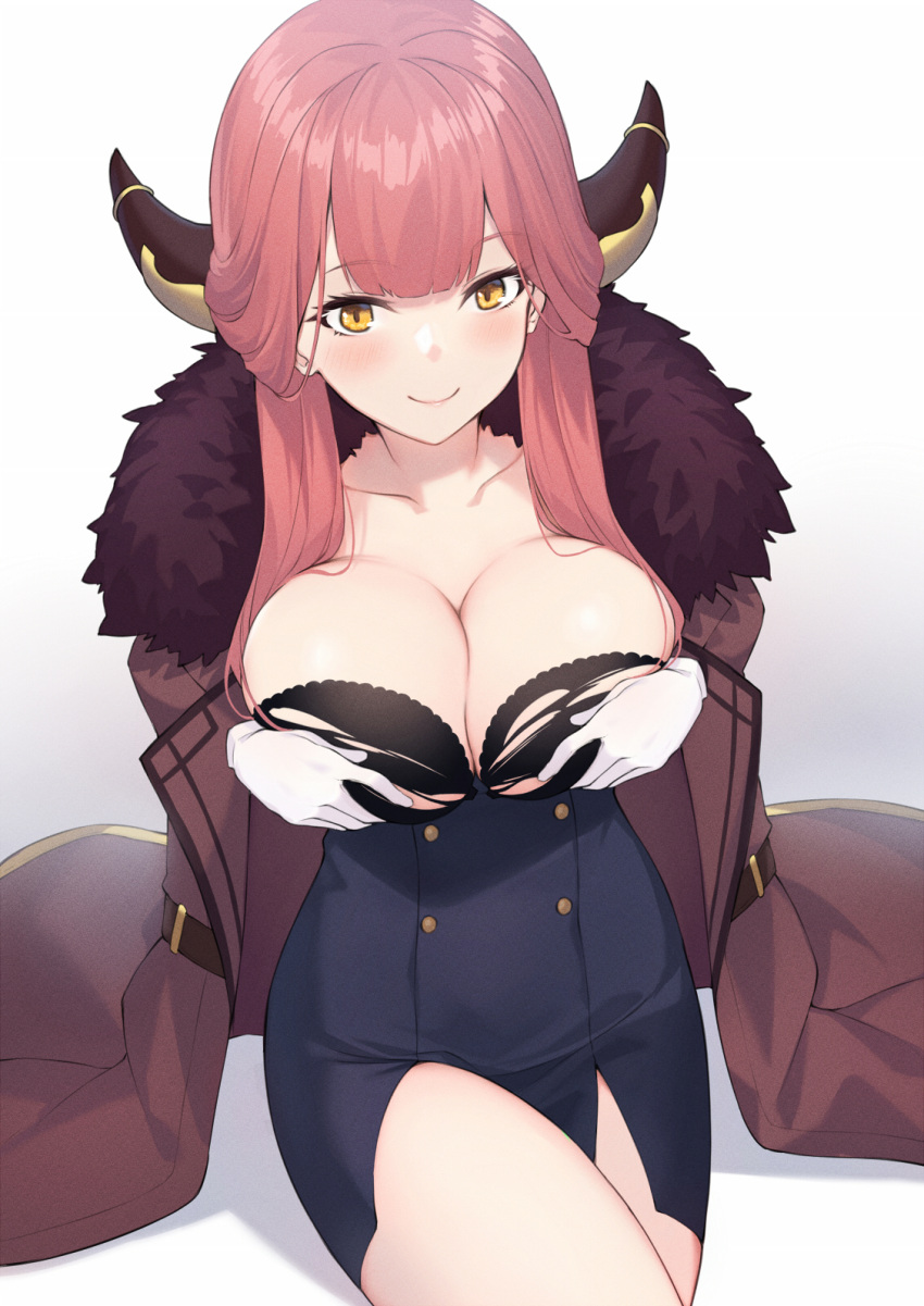 aru_(blue_archive) blue_archive breast_hold horns pak_ce