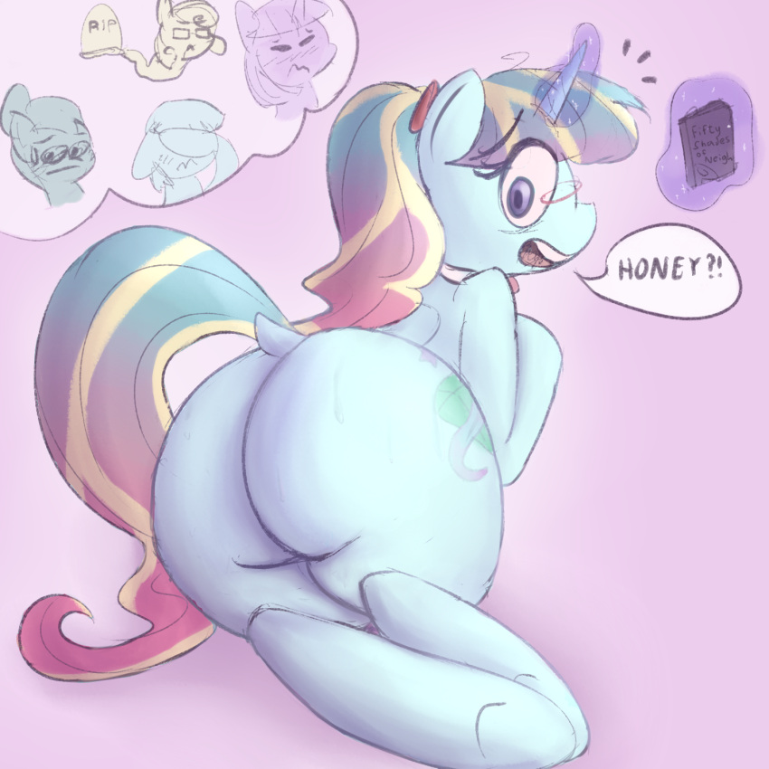 1:1 big_butt blue_body book butt cloudy_quartz_(mlp) dialogue drabbella equid equine eyewear female feral friendship_is_magic glasses hasbro hi_res horn huge_butt mammal mature_female mrs._shy_(mlp) my_little_pony simple_background telekinesis twilight_velvet_(mlp) windy_whistles_(mlp) winged_unicorn wings