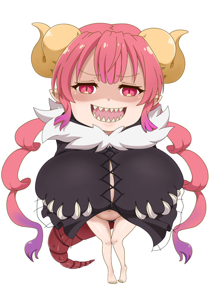 absurd_res animal_humanoid bent_over big_breasts breast_grab breasts cape claws clothing dragon dragon_humanoid eroart fangs hair hand_on_breast hi_res horn huge_breasts humanoid humanoid_pointy_ears invalid_tag iruru looking_at_viewer miss_kobayashi's_dragon_maid open_mouth pink_eyes pink_hair purple_hair thong underwear