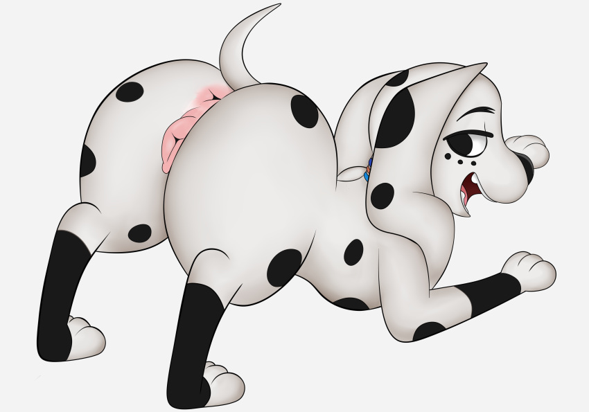 101_dalmatian_street 101_dalmatians absurd_res animal_genitalia animal_pussy anus big_butt butt canid canine canis capikeeta dalmatian disney dolly_(101_dalmatians) domestic_dog female feral genitals hi_res mammal pussy solo