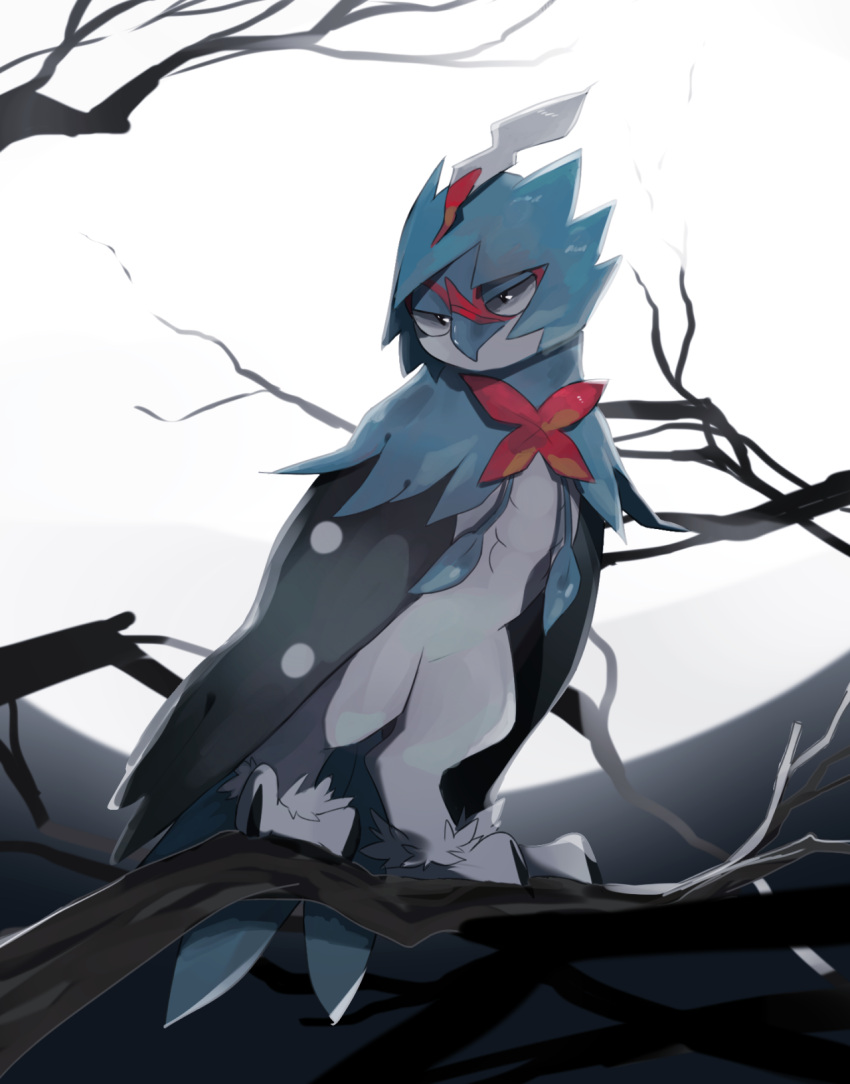 2017 ambiguous_gender avian beak bird decidueye digital_drawing_(artwork) digital_media_(artwork) feathers feral hi_res kazie-ru moon night nintendo pok&eacute;mon pok&eacute;mon_(species) shiny_pok&eacute;mon solo video_games white_body zuekrz