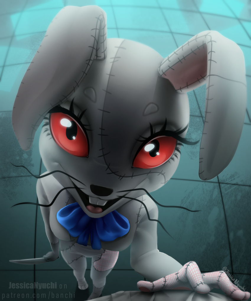 absurd_res anthro bunny_costume clothing costume creepy female five_nights_at_freddy's five_nights_at_freddy's:_security_breach hi_res jessicanyuchi knife lagomorph leporid mammal rabbit solo vanny_(fnaf) video_games