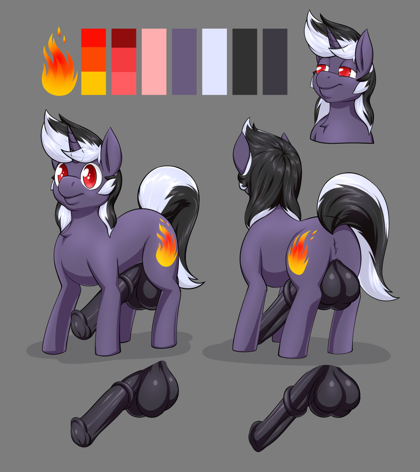 4_balls absurd_res balls big_penis chest_tuft cutie_mark equid equine farran_height_(oc) feral friendship_is_magic fur genitals half-closed_eyes hasbro hi_res horn long_penis male mammal model_sheet multi_balls multi_genitalia my_little_pony narrowed_eyes penis purple_body purple_fur quadruped red_eyes smile smug solo solo_focus spaca tuft unicorn