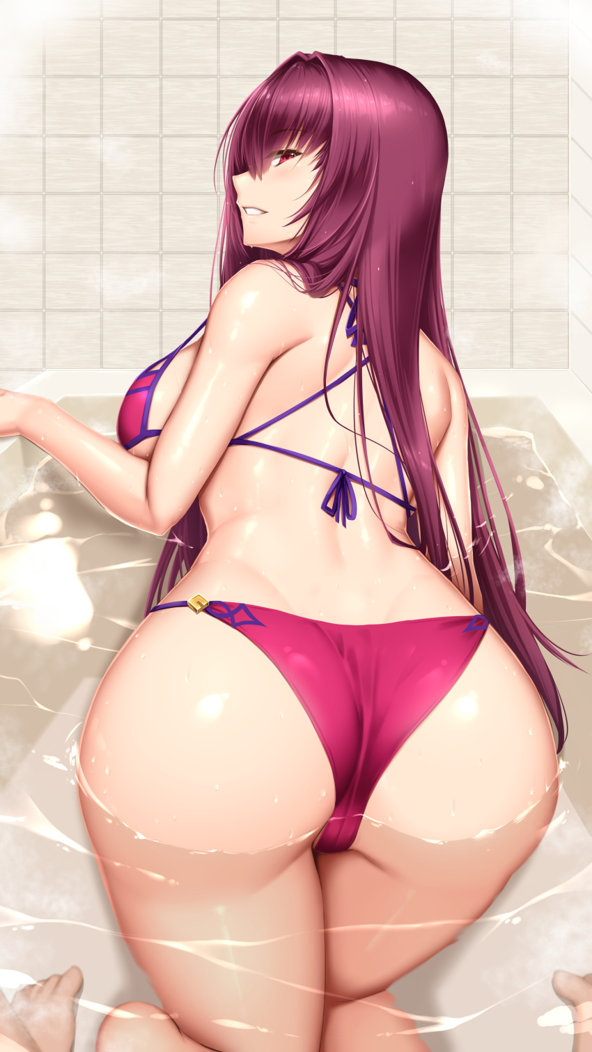 ass bathing bikini cameltoe shuugetsu_karasu swimsuits tagme wet