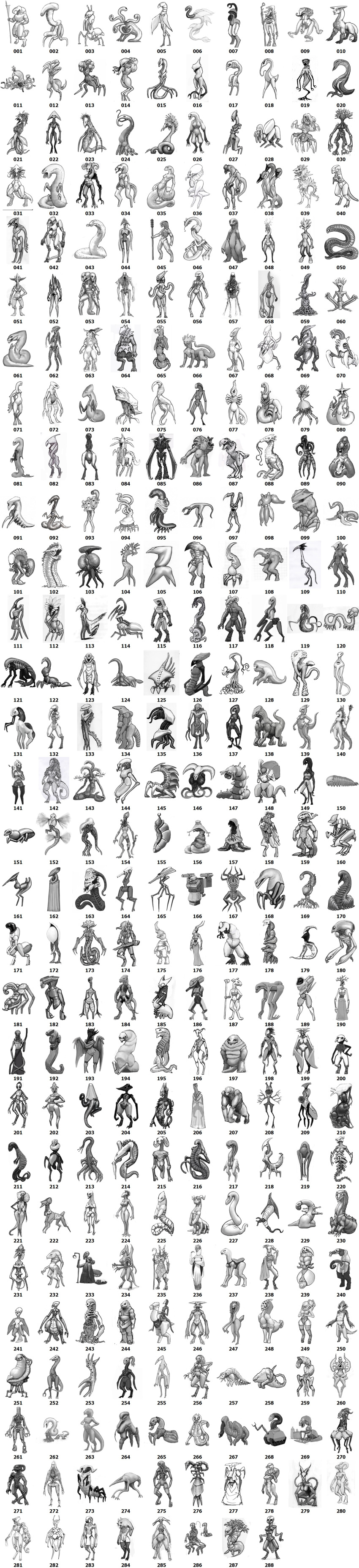 absurd_res alien alien_humanoid ambiguous_gender animal_genitalia anthro arthropod arthropod_abdomen arthropod_abdomen_genitalia balls breasts cloaca demon erection female feral genitals group hi_res horn humanoid insect long_image looking_at_viewer machine male mandibles meandraco monster multi_nipple nightmare_fuel nipples non-mammal_breasts nude open_mouth penis pussy reptile robot scalie simple_background slit tall_image tentacles teratophilia teraurge tongue video_games white_background worm