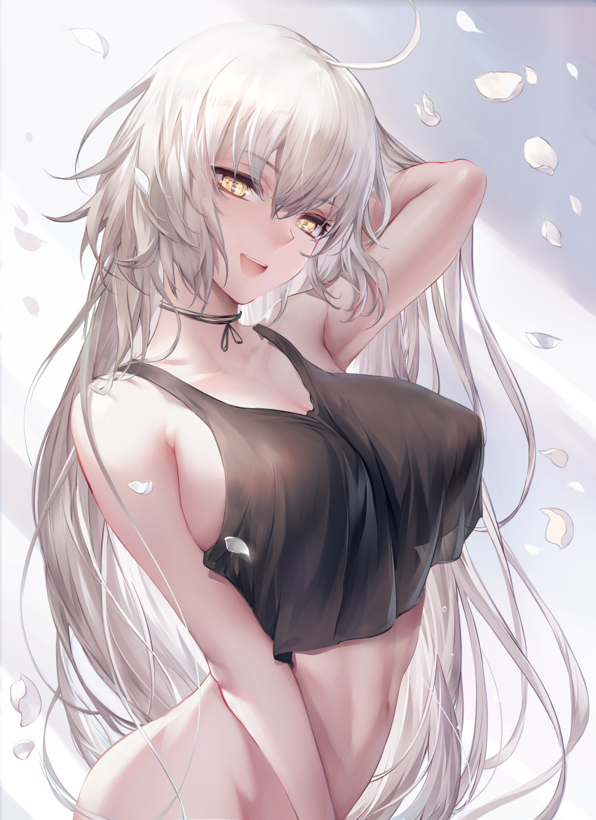 bottomless chihunhentai cleavage erect_nipples fate/grand_order jeanne_d'arc jeanne_d'arc_(alter)_(fate) no_bra