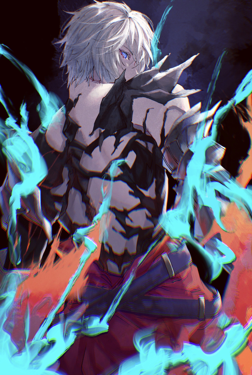 1boy absurdres back granblue_fantasy highres lucilius_(granblue_fantasy) omotim000 tagme white_hair