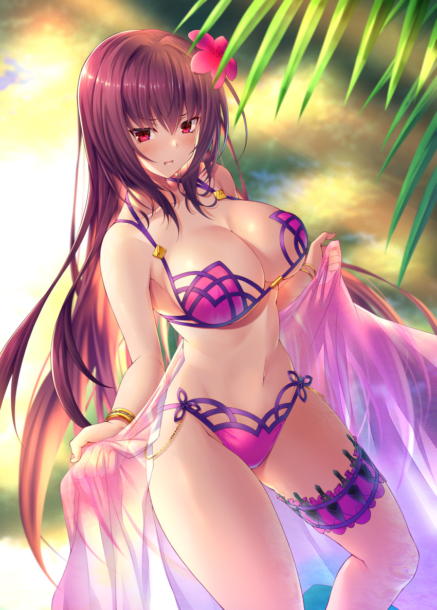 bikini cleavage emanon_123 fate/grand_order garter scathach_(fate/grand_order) swimsuits