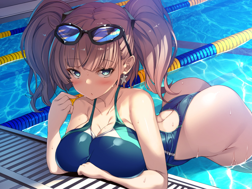 ass atlanta_(kancolle) cleavage kantai_collection megane torisan wet