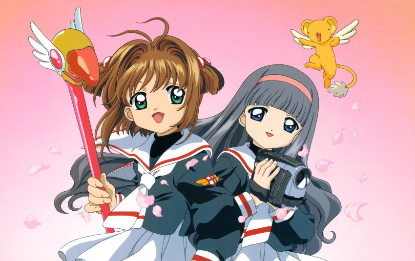 card_captor_sakura daidouji_tomoyo kerberos kinomoto_sakura madhouse seifuku tagme weapon