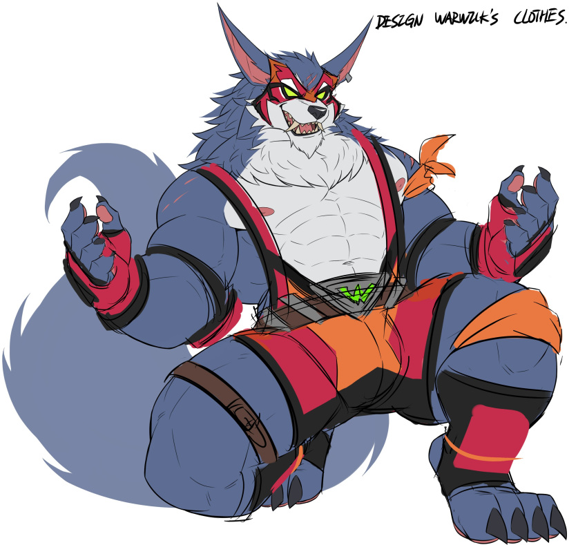 abs absurd_res anthro breasts canid canine canis clothed clothing drks feet hi_res league_of_legends leagueoflegends male mammal mask muscular muscular_anthro nipples riot_games toes video_games warwick_(lol) wolf wrestler wrestling_briefs wrestling_singlet