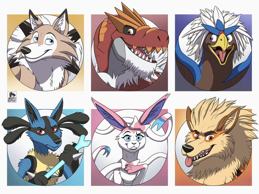 2021 accipitrid accipitriform anthro arcanine arsino avian beak bird bone braviary canid canine canis cathy_(mightyraptor) charbis digital_media_(artwork) dragon eagle eeveelution fairy fan_character farsci feathers felid feline female feral fossil_pok&eacute;mon group keldyn lucario lycanroc male mammal midday_lycanroc mightyraptor nintendo pok&eacute;mon pok&eacute;mon_(species) reptile scales scalie smile sylveon tavis teeth tongue tyrantrum video_games