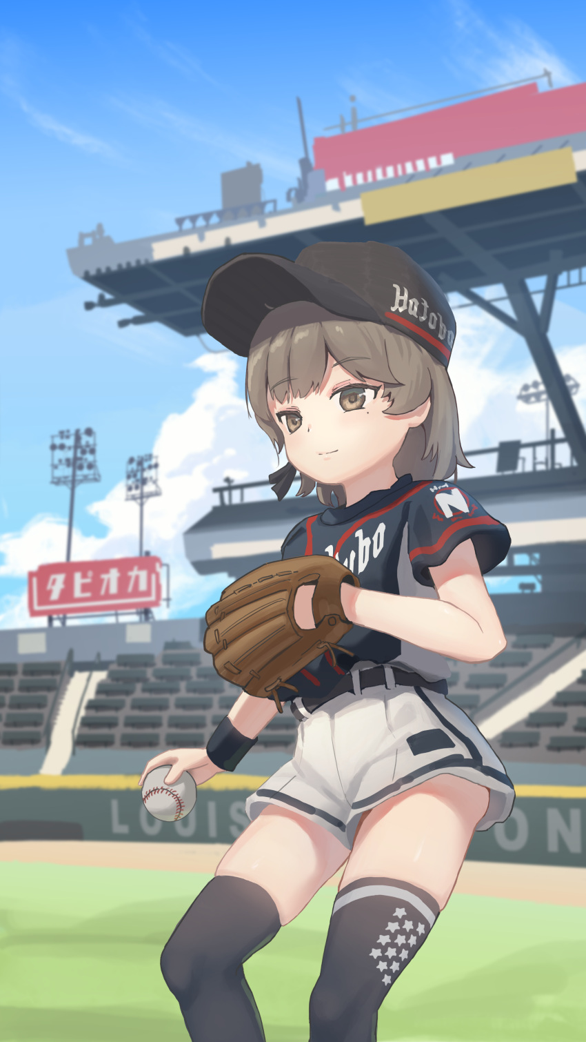 baseball hatoba_tsugu hatoba_tsugu_(character) juu_p thighhighs