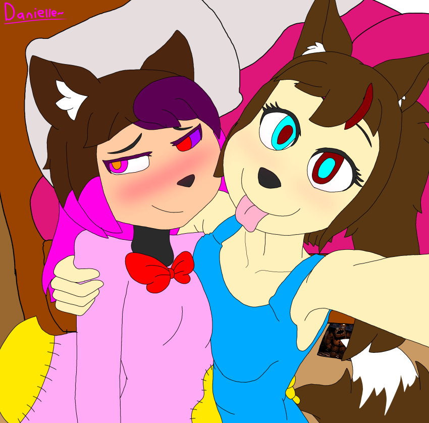 absurd_res anthro best_friends besties canid canine canis danielle duo female female/female fox hi_res human humanoid invalid_tag just mammal rae spice two vanads wolf young