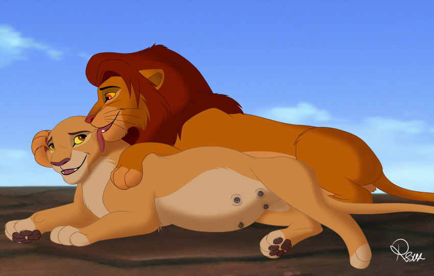 daughter disney duo father father_and_child father_and_daughter felid female feral hi_res incest_(lore) kiara lion male male/female mammal nipples pantherine parent parent_and_child parent_and_daughter pregnant pregnant_female simba teats the_lion_king thereaven