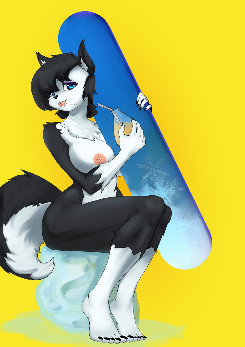 alipse anthro barefoot beverage big_breasts breasts feet female hi_res hth_studios ice_cube jezzel_(hth) nude orangina solo straw
