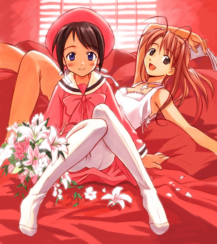 akamatsu_ken love_hina maehara_shinobu narusegawa_naru pantyhose tagme tights upskirt white_pantyhose