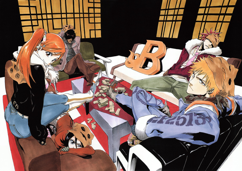 abarai_renji bleach inoue_orihime kuchiki_rukia kurosaki_ichigo yasutora_sado