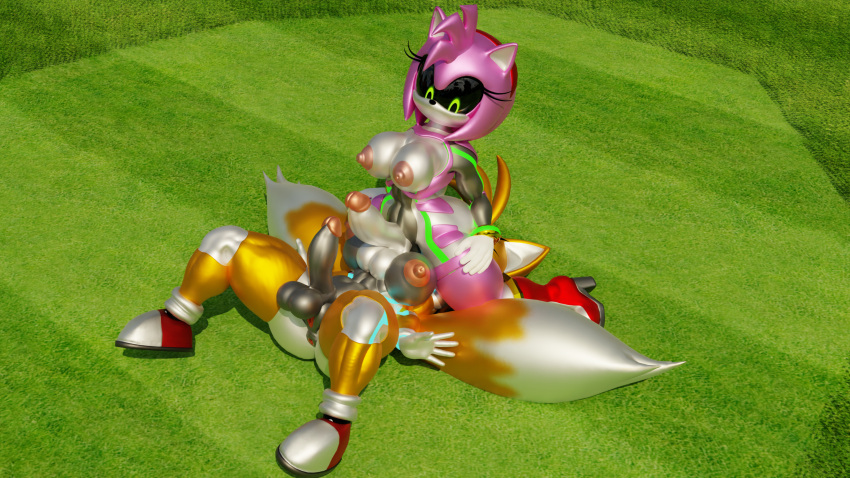 3d_(artwork) alternate_form amy_rose android anthro anus balls black_sclera blender_(software) breasts canid canine crossgender digital_media_(artwork) duo eulipotyphlan facesitting fox ftg_crossgender fti_crossgender genitals grass green_eyes gynomorph gynomorph_on_top hedgehog herm herm_on_bottom hi_res intersex intersex_on_bottom intersex_on_top machine mammal metal_amy metal_tails metallic_body miles_prower mth_crossgender mti_crossgender multi_tail nipples nude on_bottom on_top penis pink_body plant pussy robot sonic_the_hedgehog_(series) twintails3d yellow_body