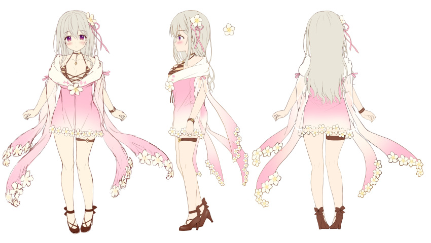 character_design cleavage garter hanakumo_rin heels propro_production sketch swimsuits twinbox