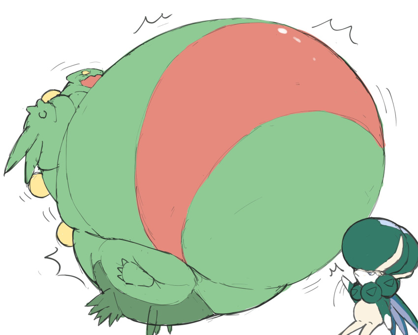 belly calyrex duo feral green_belly green_body hi_res inflation legendary_pok&eacute;mon male male/male morbidly_obese nintendo obese overweight pok&eacute;mon pok&eacute;mon_(species) sceptile simple_background video_games weight_gain white_background zephy_03