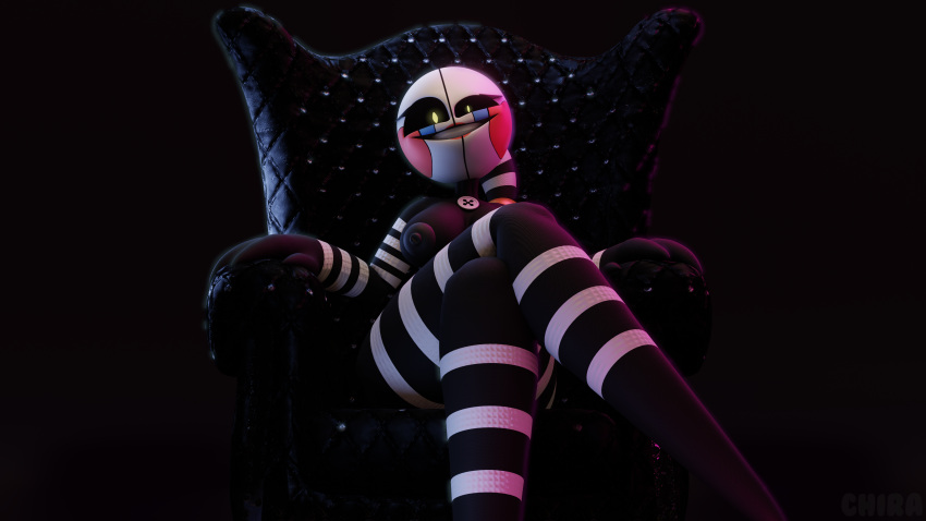 16:9 4k absurd_res breasts chiramisu female female/female five_nights_at_freddy's five_nights_at_freddy's_2 hi_res looking_at_viewer marionette_(fnaf) nude solo video_games widescreen