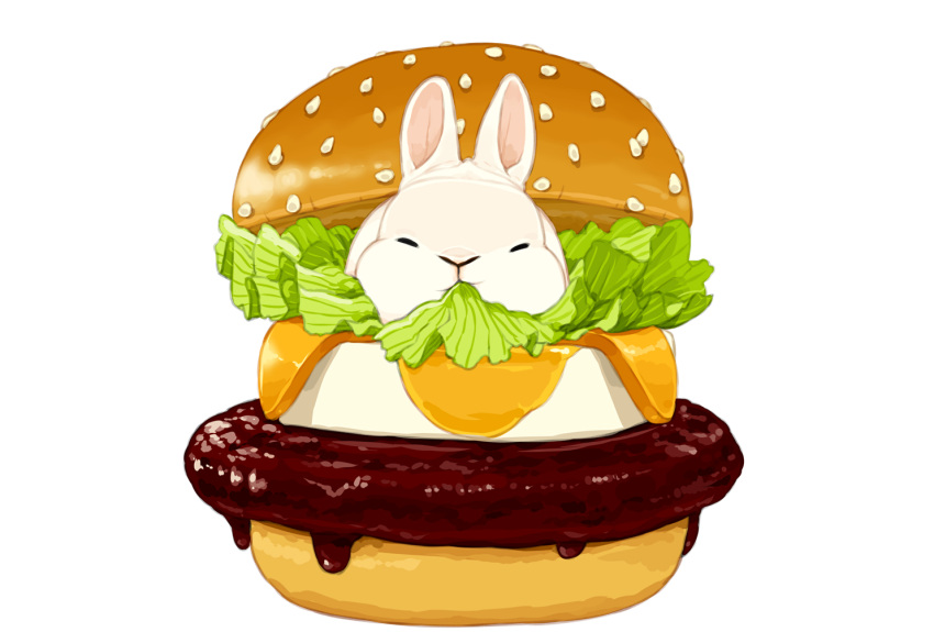animal food lilac_(pfeasy) nobody original rabbit waifu2x white