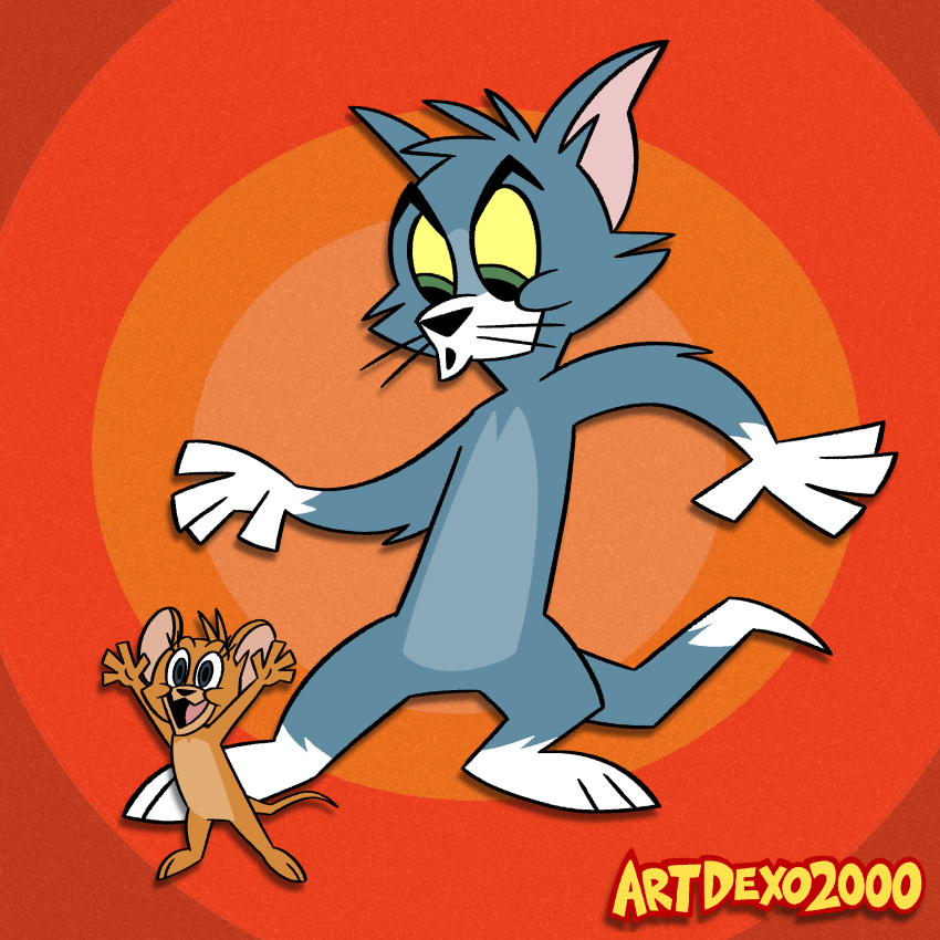 absurd_res anthro artdexo2000 cartoon_network domestic_cat duo felid feline felis hi_res jerry_mouse male mammal metro-goldwyn-mayer mouse murid murine pet rodent thomas_cat tom_and_jerry warnerbros