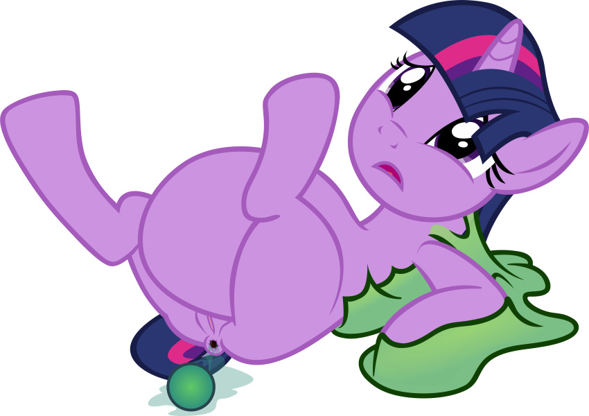 absurd_res anus badumsquish bound egg equid equine female feral friendship_is_magic genitals hair hasbro hi_res horn lying mammal my_little_pony on_back oviposition purple_eyes purple_hair pussy slime solo twilight_sparkle_(mlp) unicorn