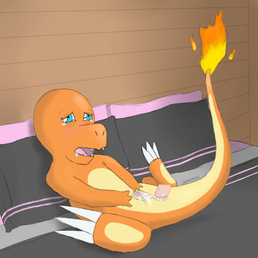 1:1 anal anal_penetration anus bed bestiality blush bodily_fluids charmander cum cum_in_ass cum_in_pussy cum_inside digital_drawing_(artwork) digital_media_(artwork) drooling duo erection female female_penetrated feral feral_penetrated fire flaming_tail furniture genital_fluids genitals greenade happy hi_res human human_on_feral interspecies lying male male/female male_on_feral male_penetrating mammal nintendo on_back open_mouth orange_body orange_skin orgasm penetration penis pillow pok&eacute;mon pok&eacute;mon_(species) pok&eacute;philia pussy pussy_juice reptile saliva scalie sex solo_focus tears vaginal video_games