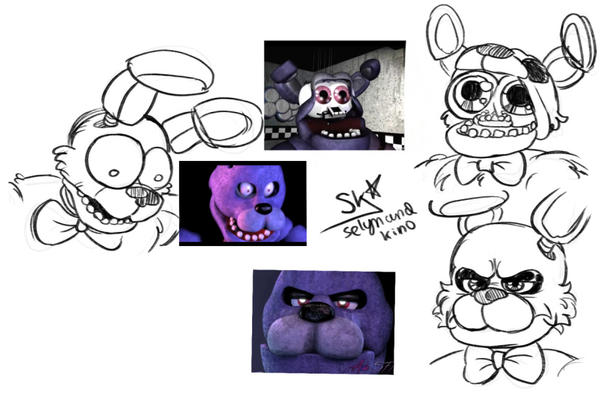 3d_(artwork) angry animatronic anthro big_eyes black_nose bonnie_(fnaf) bow_tie checkered_wall close-up cloud digital_media_(artwork) dilated_pupils five_nights_at_freddy's fur garry's_mod half-closed_eyes humor inside kinoselynn lagomorph leporid long_ears looking_down looking_up machine male mammal multicolored_body narrowed_eyes open_mouth pink_eyes portrait purple_body rabbit red_eyes redraw restaurant robot simple_background sketch solo source_filmmaker teeth two_tone_body video_games white_background white_body white_fur