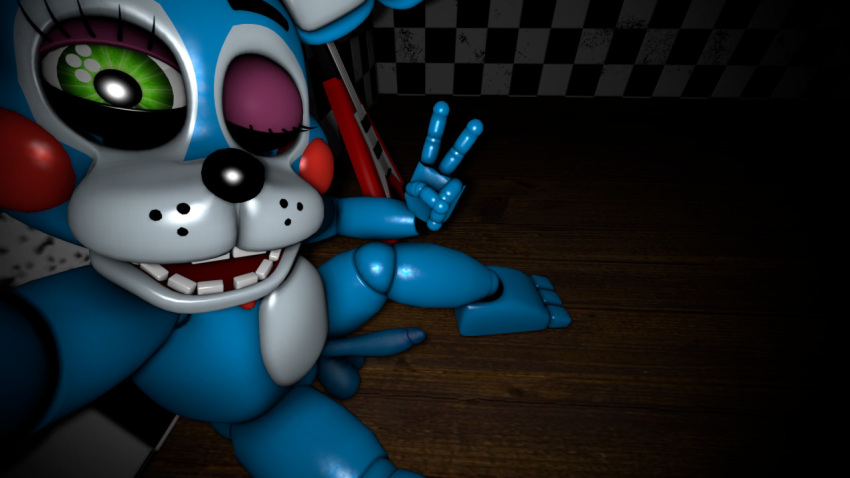 2021 3d_(artwork) animatronic anthro balls barefoot black_nose blue_body checkered_wall close-up detailed digital_media_(artwork) erection eyelashes feet five_nights_at_freddy's five_nights_at_freddy's_2 genitals gesture glistening glistening_arms glistening_body glistening_eyes glistening_face glistening_head glistening_legs green_eyes guitar humanoid_genitalia humanoid_penis lagomorph leporid long_ears long_penis machine male mammal multicolored_body musical_instrument narrowed_eyes nude on_stage one_eye_closed open_mouth penis pesky_fox plucked_string_instrument pose presenting presenting_balls presenting_penis rabbit raised_arm restaurant robot rosy_cheeks sitting smile solo source_filmmaker squint stage string_instrument toy_bonnie_(fnaf) v_sign video_games white_body