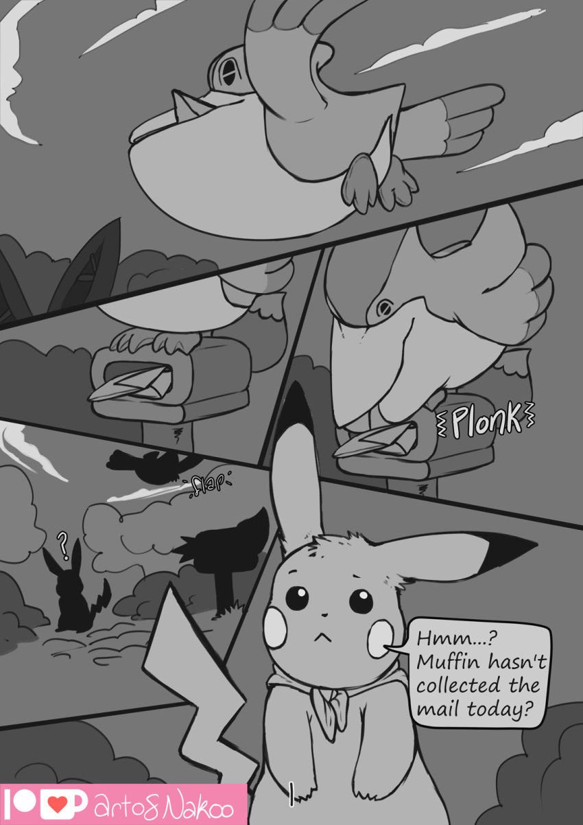 2021 comic conditional_dnp english_text feral hi_res mail mail_box mango_the_pikachu nakoo nintendo pelipper pikachu pok&eacute;mon pok&eacute;mon_(species) pok&eacute;mon_mystery_dungeon text video_games