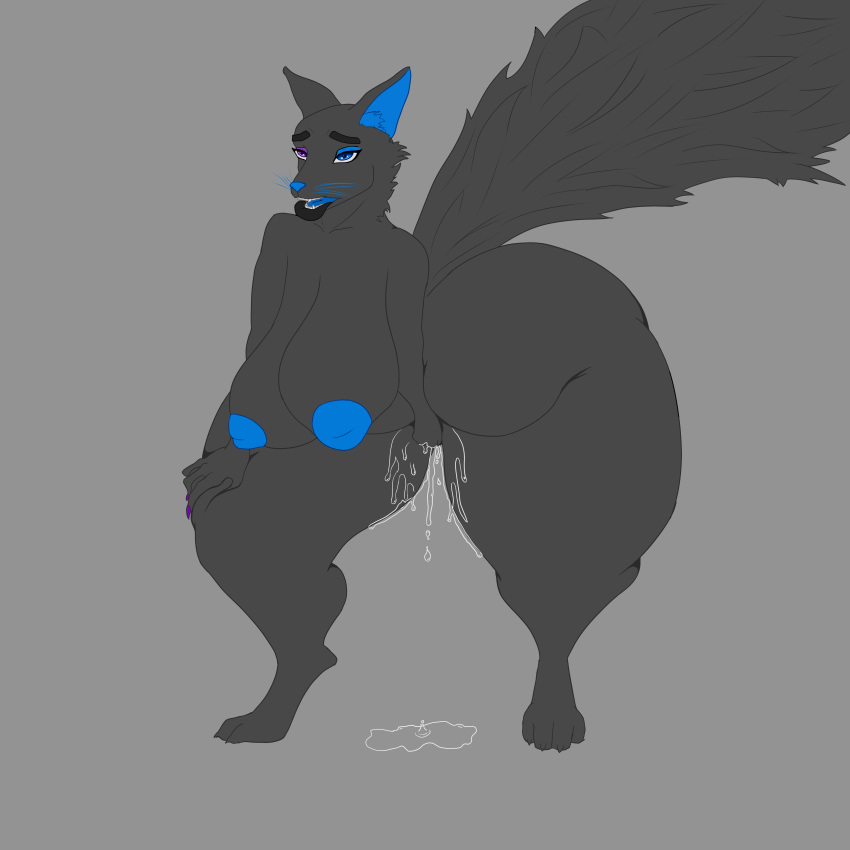 1:1 absurd_res anthro big_breasts big_butt black_body black_fur blue_body blue_fur bodily_fluids breasts butt canid canine chiropteran dusk_fonce ejaculation excessive_pussy_juice female fluffy fluffy_tail fox fur genital_fluids hi_res huge_butt huge_thighs hybrid hyper hyper_butt hyper_thighs inverted_nipples larroqe lips mammal mature_anthro mature_female nipples puffy_nipples pussy_ejaculation pussy_juice slightly_chubby solo solo_focus thick_bottom_lip thick_thighs