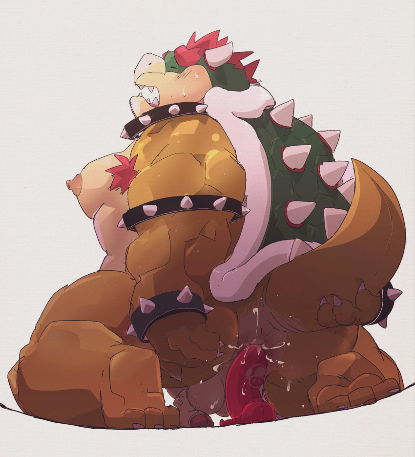 2021 anal anal_masturbation anal_penetration anthro anus balls bowser butt dildo dildo_in_ass dildo_penetration dumdum eyes_closed genitals hi_res kemono koopa male mario_bros masturbation moobs nintendo nipples overweight overweight_anthro overweight_male penetration penis scalie sex_toy sex_toy_in_ass sex_toy_penetration simple_background solo video_games