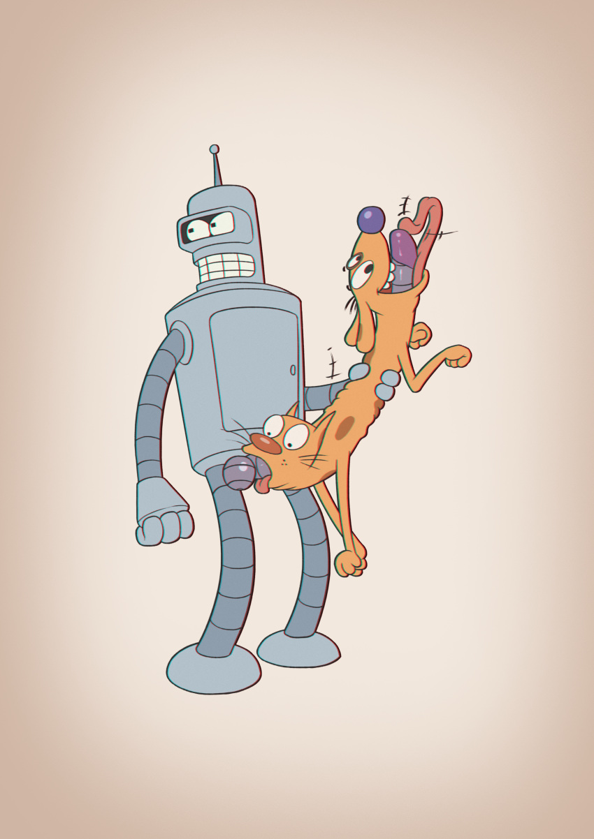 absurd_res all_the_way_through balls bender_bending_rodr&iacute;guez canid canine caninius_dog catdog_(series) comedy_central duo erection felid feline felinius_cat feral futurama genitals hi_res humanoid hybrid machine male male/male mammal minum nickelodeon penis robot sex