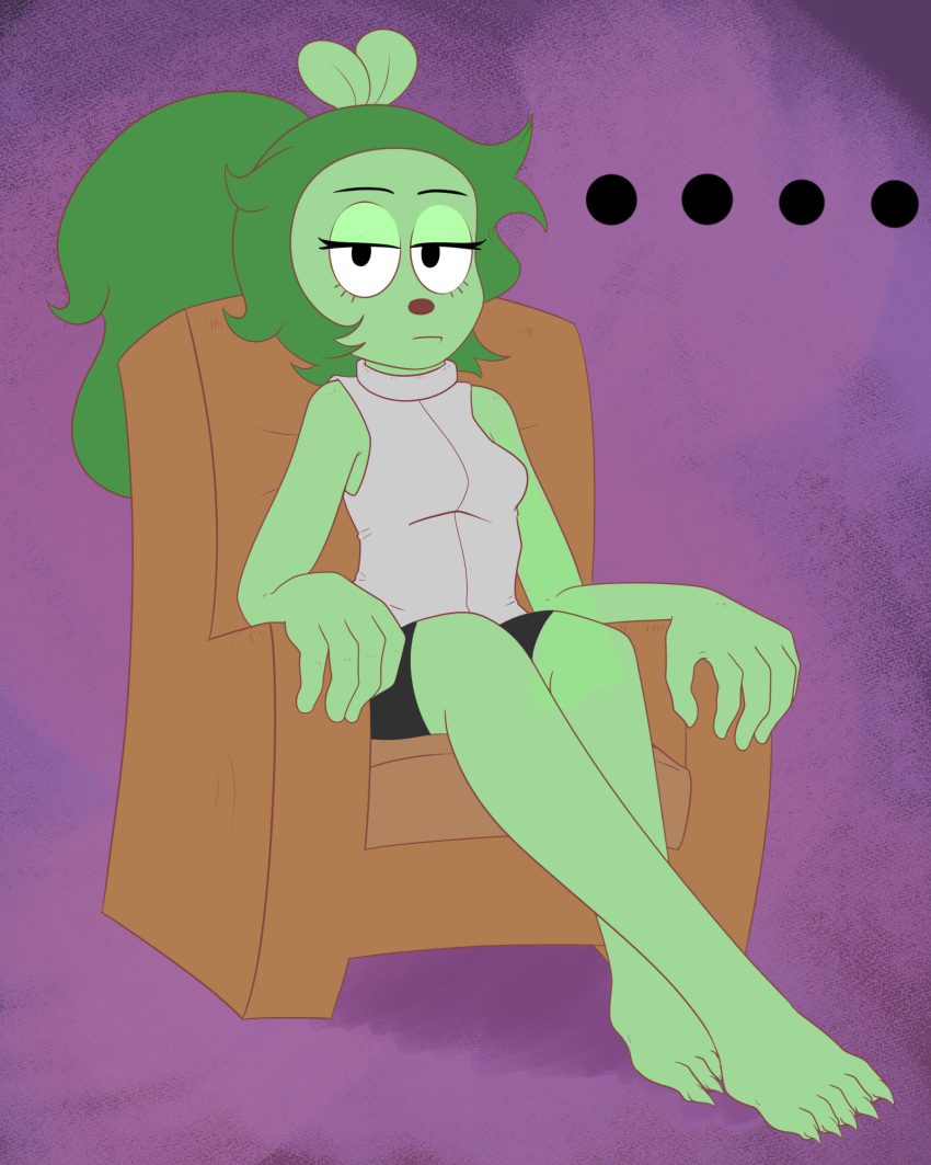 anthro bottomwear cartoon_network chair clothing female fink fink_(ok_k.o.!_lbh) furniture hi_res kamikiller mammal murid murine ok_k.o.!_let's_be_heroes rat rodent solo tight_bottomwear tight_clothing