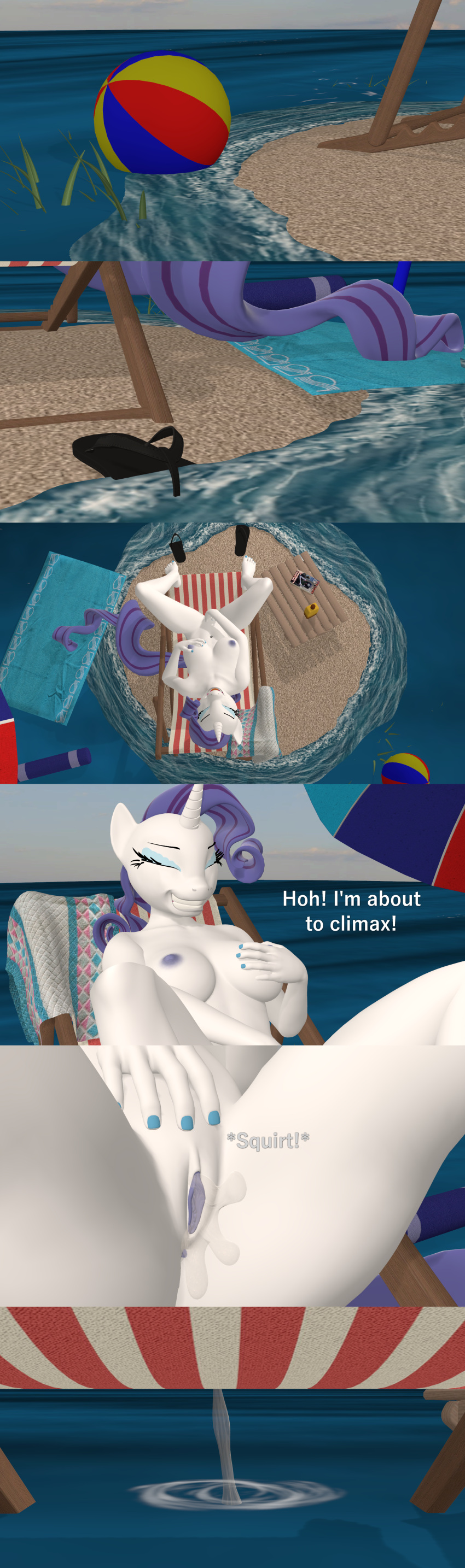 3d_(artwork) absurd_res anthro anthrofied barefoot bodily_fluids breasts comic cum dialogue digital_media_(artwork) ejaculation equid equine feet female friendship_is_magic genital_fluids genitals hair hasbro hi_res horn mammal masturbation my_little_pony nipples nude papadragon69 purple_hair pussy pussy_ejaculation pussy_juice rarity_(mlp) solo unicorn water white_body