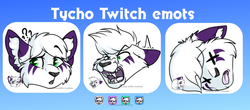 2021 angry anthro confusion death digital_media_(artwork) english_text fur grumpy_griffin_creations hair looking_at_viewer male open_mouth simple_background solo telegram_stickers text tongue white_body white_fur