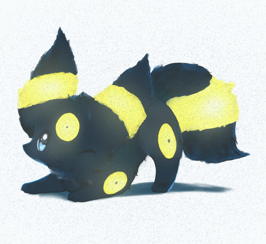 ambiguous_gender black_body black_fur blue_eyes blue_sclera eeveelution feral fluffy fluffy_tail fur hi_res mammal markings markings_(fur) nintendo paws pok&eacute;mon pok&eacute;mon_(species) simple_background snoiifoxxo solo umbreon video_games white_background