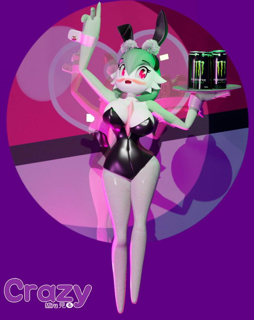 3d_(artwork) bunny_costume clothing costume crazy_miru digital_media_(artwork) female gardevoir happy hi_res humanoid monster_energy nintendo not_furry pok&eacute;mon pok&eacute;mon_(species) solo video_games