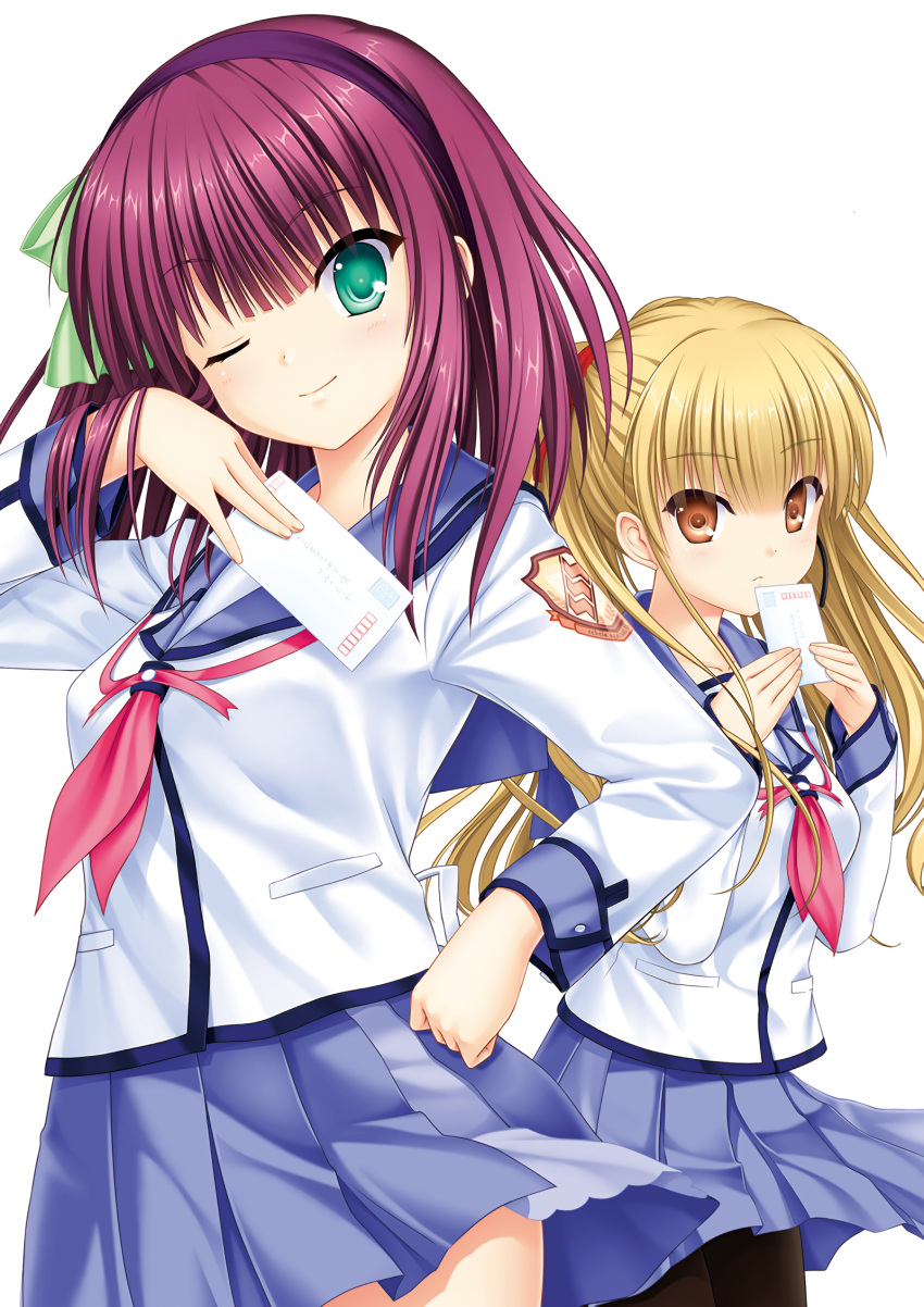 angel_beats! key na-ga pantyhose seifuku skirt_lift yurippe yusa