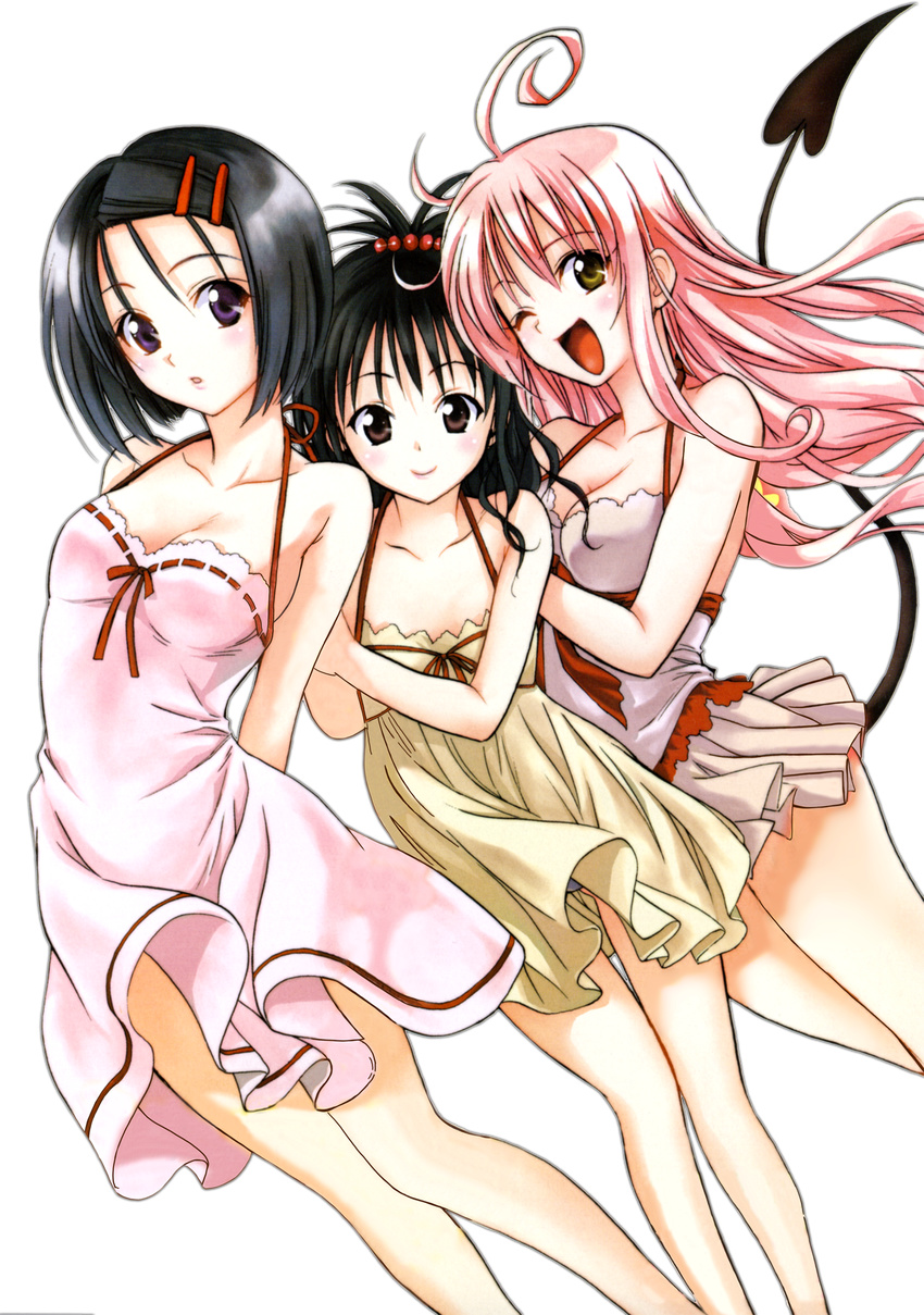 lala_satalin_deviluke sairenji_haruna tagme to_love_ru yuuki_mikan