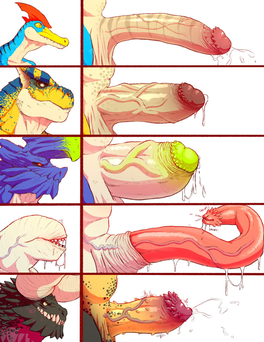 2021 anthro big_penis bird_wyvern black_body black_scales blue_body blue_scales bodily_fluids brachydios brute_wyvern capcom comparison elder_dragon eyeless flying_wyvern genital_fluids genitals group hi_res horn humanoid_genitalia humanoid_penis khezu long_penis male monster_hunter multicolored_body multicolored_scales nergigante penile_spines penis penis_lineup precum prehensile_penis pupils red_body red_eyes red_scales retracted_foreskin saliva scales serex sharp_teeth simple_background slit_pupils stripes tan_body tan_scales tapering_penis teeth thick_penis tigrex unusual_genitalia unusual_penis vein veiny_penis velociprey video_games yellow_body yellow_eyes yellow_scales